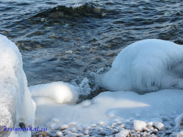 Байкал зимой фото: южное побережье, январь. Photo of Lake Baikal in winter. Southern coast of Lake Baikal, in January